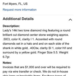 Genuine  Diamond 14k Gold Halo Ring